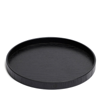 Teetablett Rund Schwarz