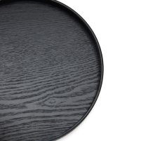 Teetablett Rund Schwarz