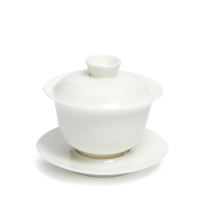 Yoshi en Gaiwan Glänzend Weiß Dehua Porzellan