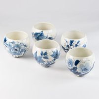 Japanese Teacup Set, Toan Sometsukesoka 5x 225ml