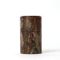 Tea Caddy Japan Natural Cherry Bark with Wooden Box