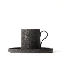 Black Demitasse Cup & Saucer by Takashi Endoh