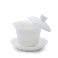 Gaiwan Dehua Porzellan Glänzend Weiß