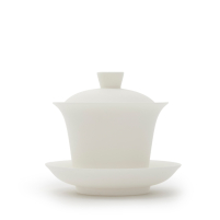 Gaiwan Dehua Porcelain Matt Weiß