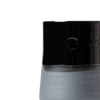 Tasse à thé japonaise Asahiyaki gris mat noire