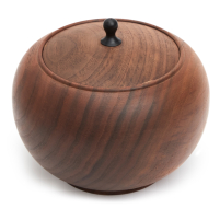 Boîte à thé en bois de noyer noir Melon L
