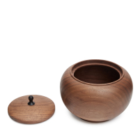 Boîte à thé en bois de noyer noir Melon L