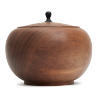 Tea Caddy Black Walnut Wood Melon L