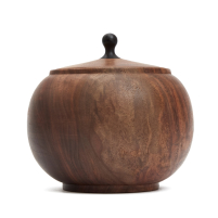 Tea Caddy Black Walnut Wood Melon M