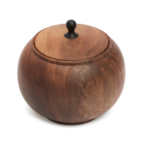 Tea Caddy Black Walnut Wood Melon M