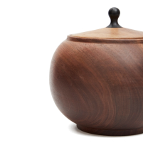 Tea Caddy Black Walnut Wood Melon M