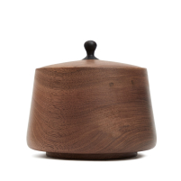 Tea Caddy Black Walnut Wood Pillar M