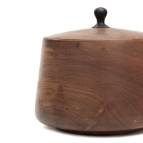 Tea Caddy Black Walnut Wood Pillar M