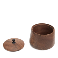 Tea Caddy Black Walnut Wood Pillar M