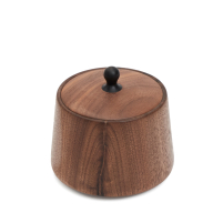 Tea Caddy Black Walnut Wood Pillar S