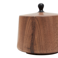 Tea Caddy Black Walnut Wood Pillar S