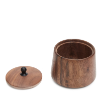 Tea Caddy Black Walnut Wood Pillar S