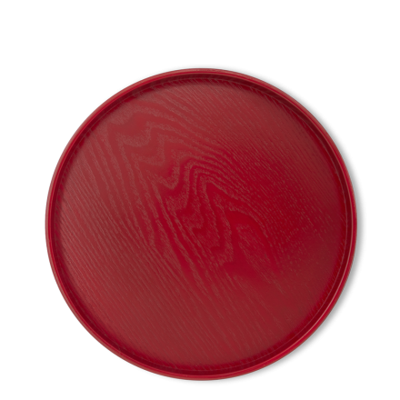 Teetablett Rund Rot