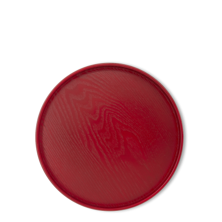 Plateau à thé rond rouge