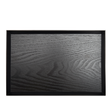 Plateau à thé rectangulaire noir