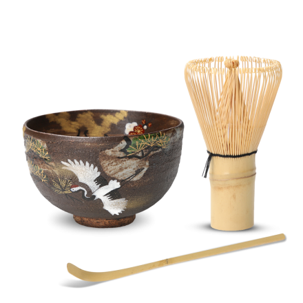 Chawan Set Tsuru Shiro