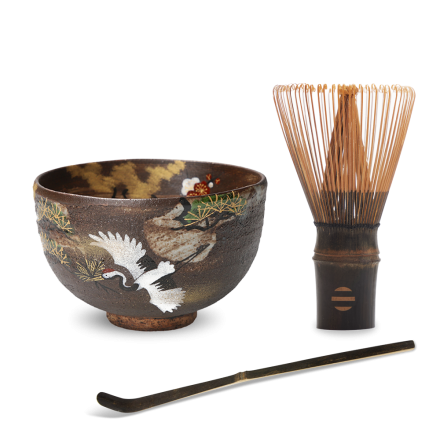 Chawan Set Tsuru Kuro