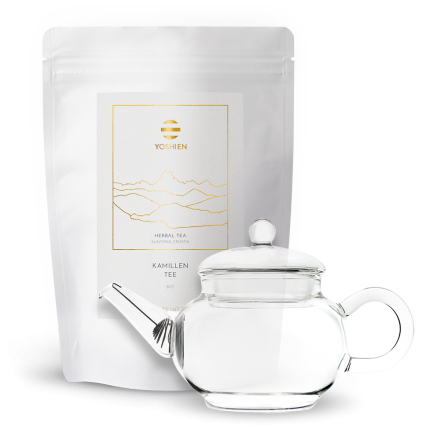 Gongfu Glaskanne & Kamillentee Set