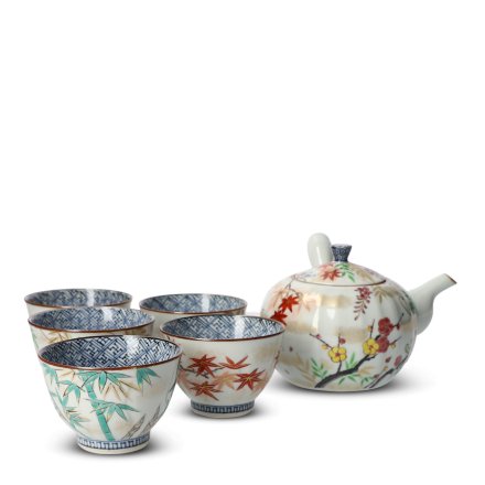 Japanese Tea Set Porcelain Irodorikachō