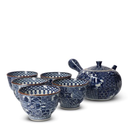 Japanese Tea Set Porcelain Kikuborishonzui