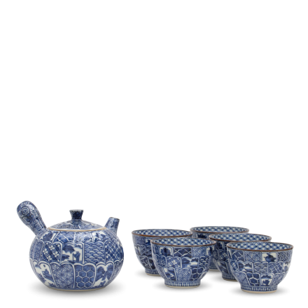 Japanese Tea Set Porcelain Kikuborishonzui