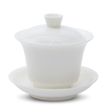 Gaiwan Dehua Porzellan Glänzend Weiß