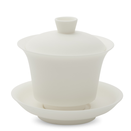 Gaiwan Dehua Porcelain Matt Weiß