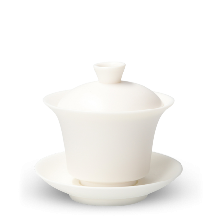 Gaiwan Dehua Porcelain Matt Weiß