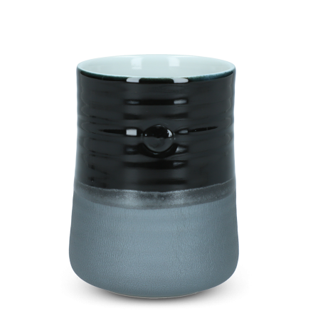 Tasse à thé japonaise Asahiyaki gris mat noire Tasse à thé japonaise Asahiyaki gris mat noire