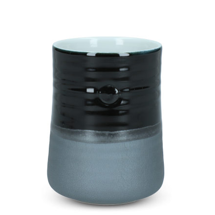 Teetasse Japan Asahiyaki Schwarz Mattgrau