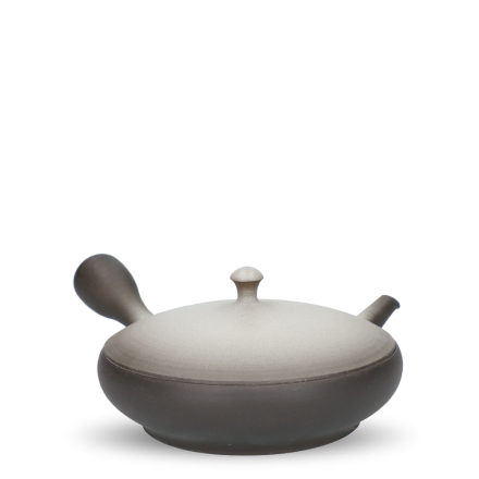 Kyusu Tokoname Junzo Maekawa Bokashi noir et blanc