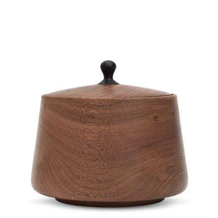 Tea Caddy Black Walnut Wood Pillar M