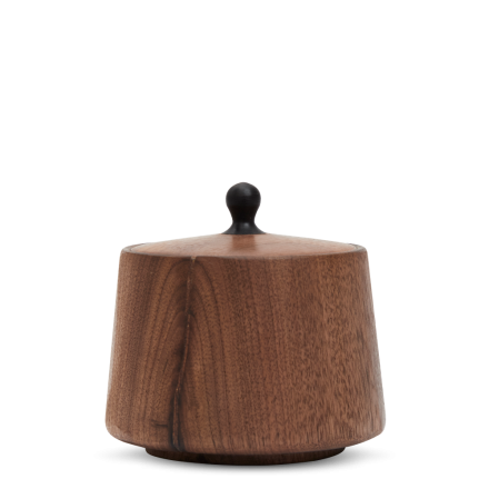 Tea Caddy Black Walnut Wood Pillar S