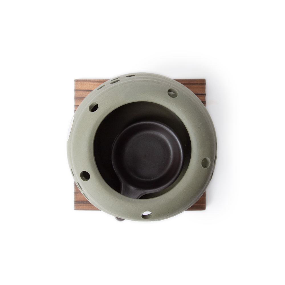 Incense burner tea & gentle glow green