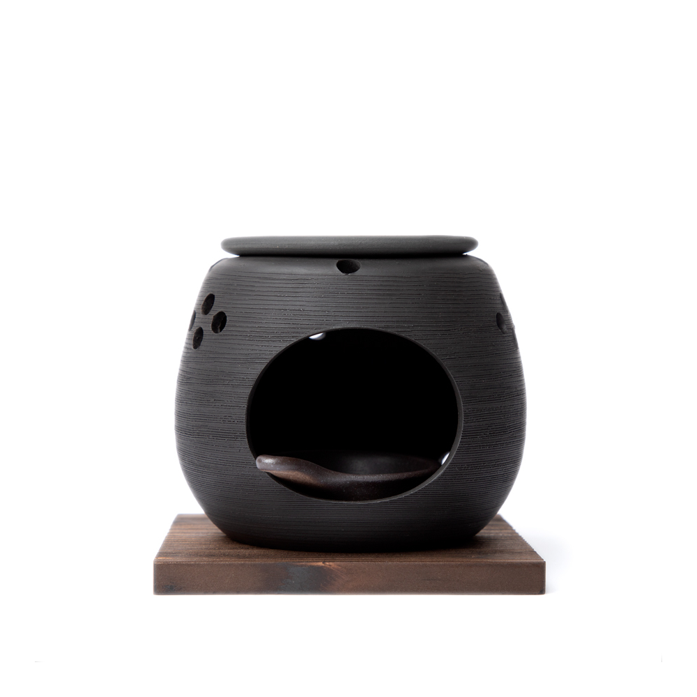 Incense Burner Tea & Gentle Glowing Black