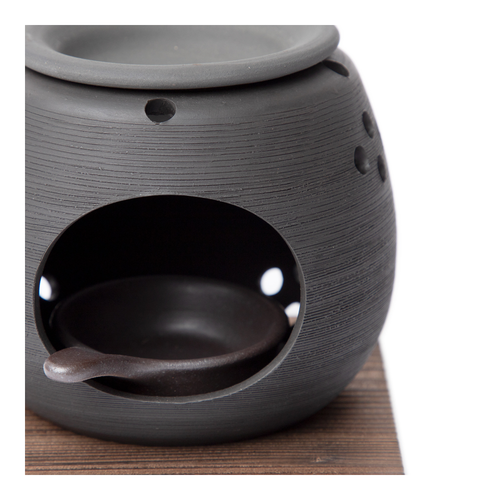 Incense Burner Tea & Gentle Glowing Black