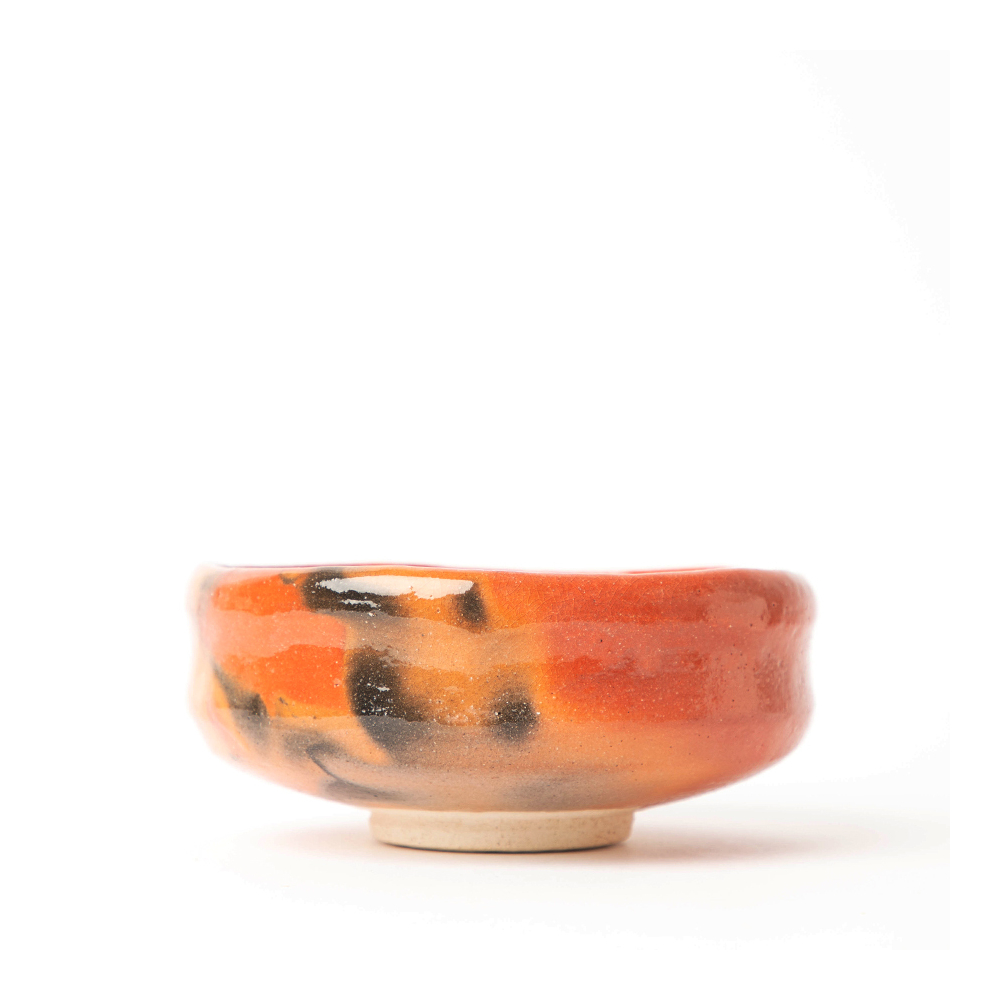Red Raku Matcha Tea Bowl Zuisho Aka