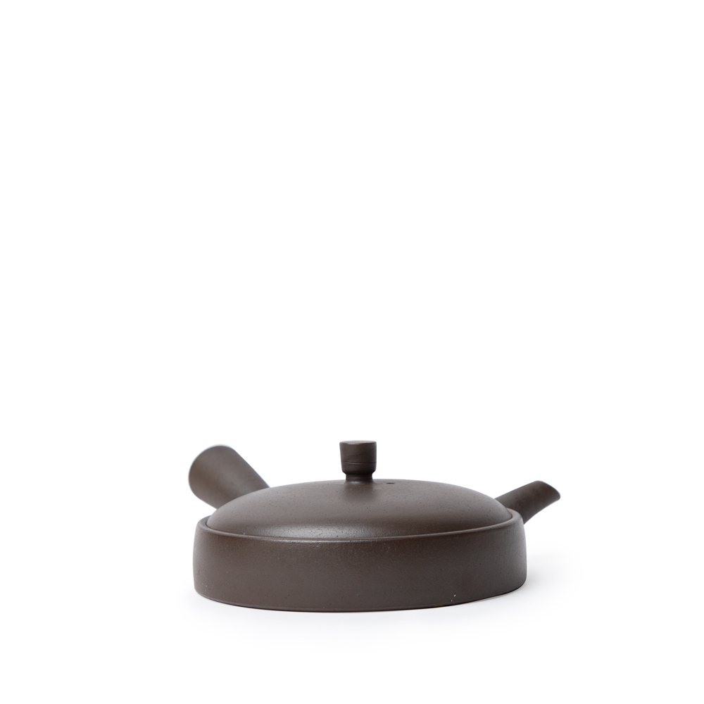 ☾Jimiyou茶様 Japanese Teapot, Jinshu Hira Tokoname-yaki Kyusu, brown 90ml