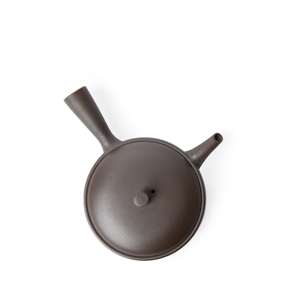 ☾Jimiyou茶様 Japanese Teapot, Jinshu Hira Tokoname-yaki Kyusu, brown 90ml