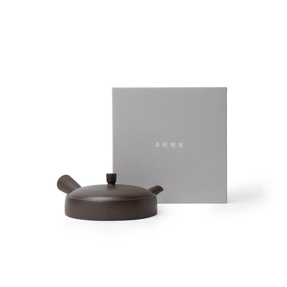 Japanese Teapot, Jinshu Hira Tokoname-yaki Kyusu, brown 90ml