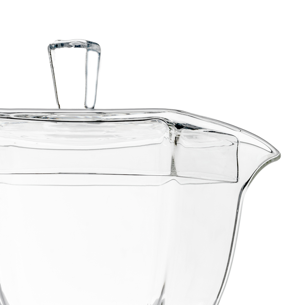 Glass Gaiwan Yoshi en Xue Hua Hexagon  Glass Gaiwan Yoshi en Xue Hua Hexagon