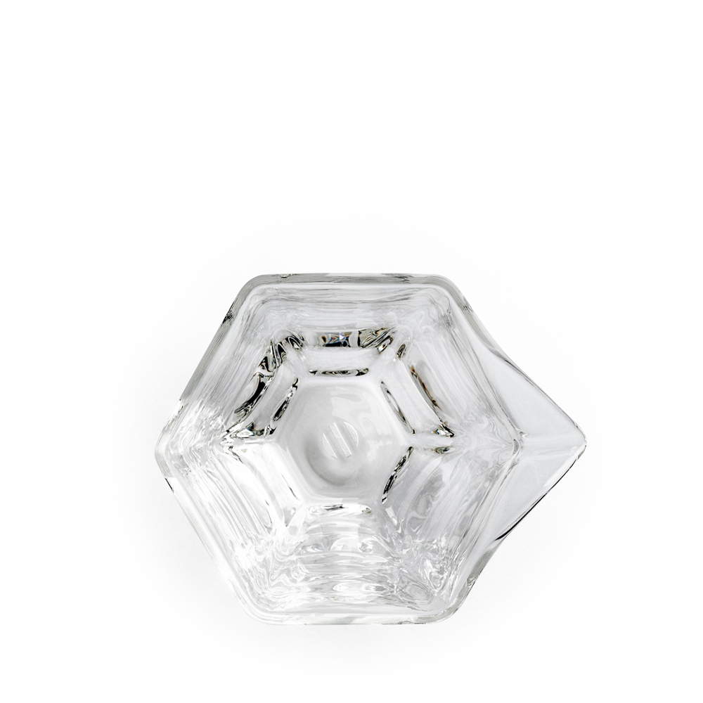 Cha Hai hexagonal en verre Yoshi En Xue Hua