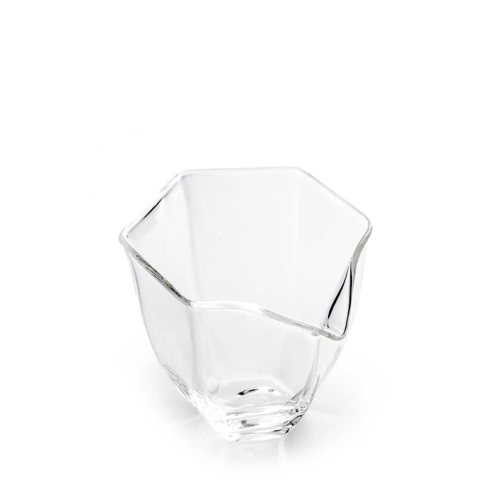 Cha Hai hexagonal en verre Yoshi En Xue Hua