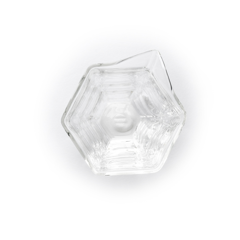 Glass Cha Hai Yoshi en Xue Hua Hexagon  Glass Cha Hai Yoshi en Xue Hua Hexagon