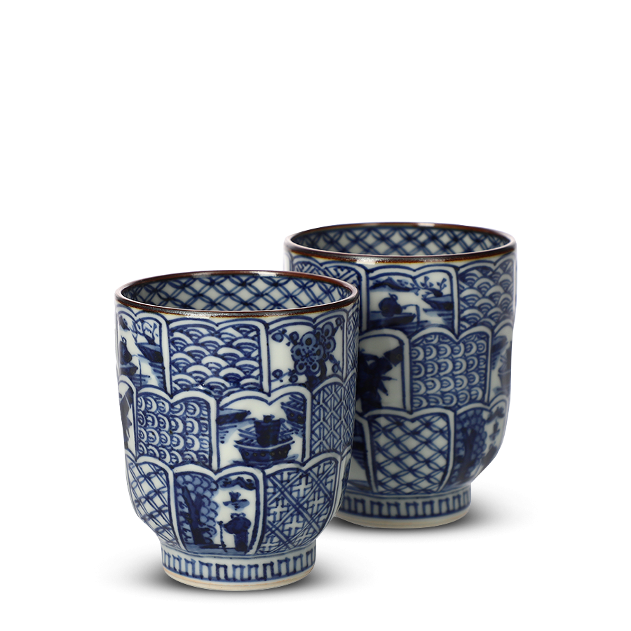 Teetassen Set Japan Porzellan Kikubori-Shonzui Teetassen Set Japan Porzellan Kikubori-Shonzui